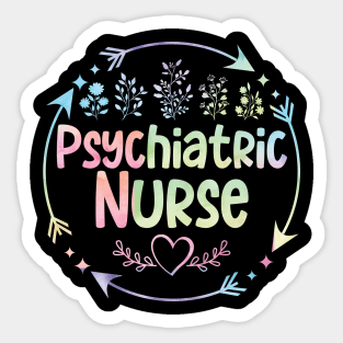 Psychiatric Nurse cute floral watercolor Sticker